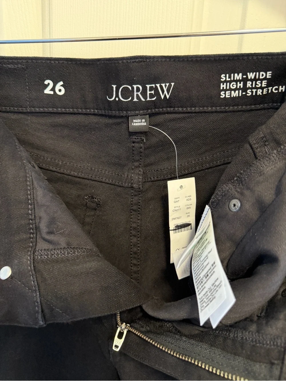 J. Crew Slim-wide Jean Black Rinse Wash Size 26